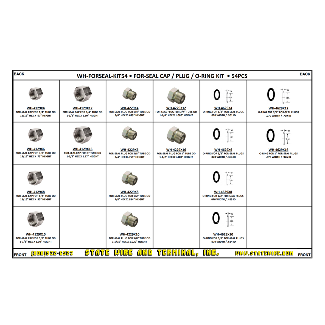For-Seal Cap / Plug / O-Ring 54 Piece Kit