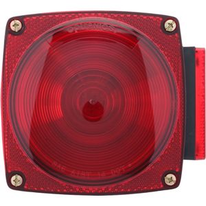 Two-Stud 5" Square Submersible RH Incandescent Combo Tail Light - Hardwired, 12V (Red)