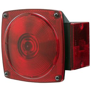 Peterson® Two-Stud 4-1/2" Square RH Incandescent Submersible Combo Rear Light - Hardwired, 12V (Red)