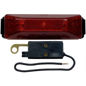 Peterson® Grommet-Mount 4" Rectangular LED Side Mrkr/Clrnc Light Kit - 4 Diodes, 0.156 Male Bullet, 9-16V (Red)