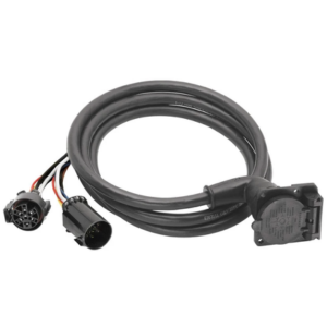 Fifth Wheel/Gooseneck 7-Way 90° Round Adapter Harness Assembly w/ 9' Cable