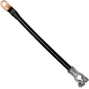 Black PVC 12" Battery Cable with Copper Lug and Lead