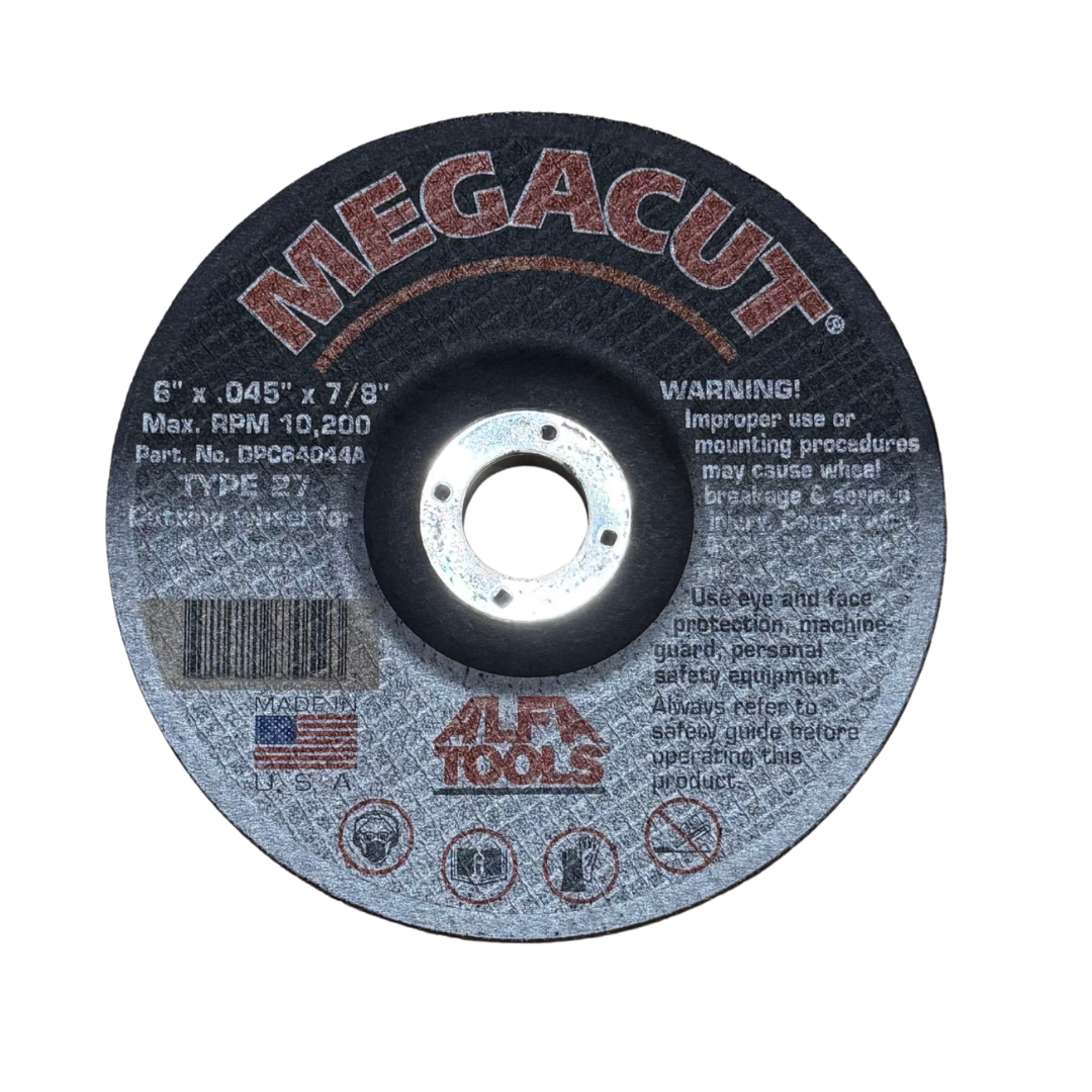 Depressed Center Cut-Off Wheel – 6" x 0.045" x 7/8" – Type 27 – For Metal
