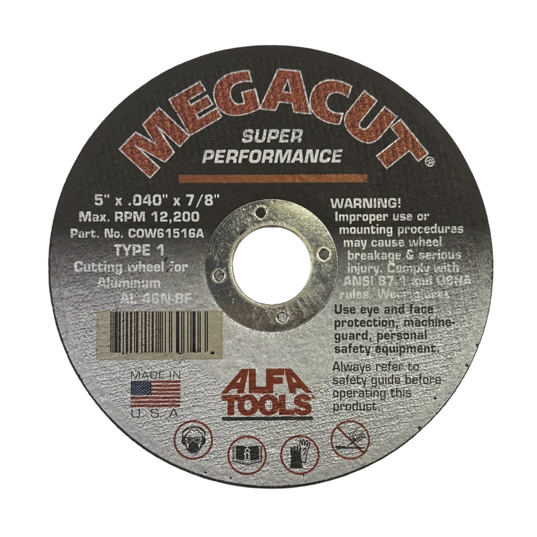 Thin Type 1 Cut-Off Wheel – 5" x 0.045" x 7/8" – For Aluminum