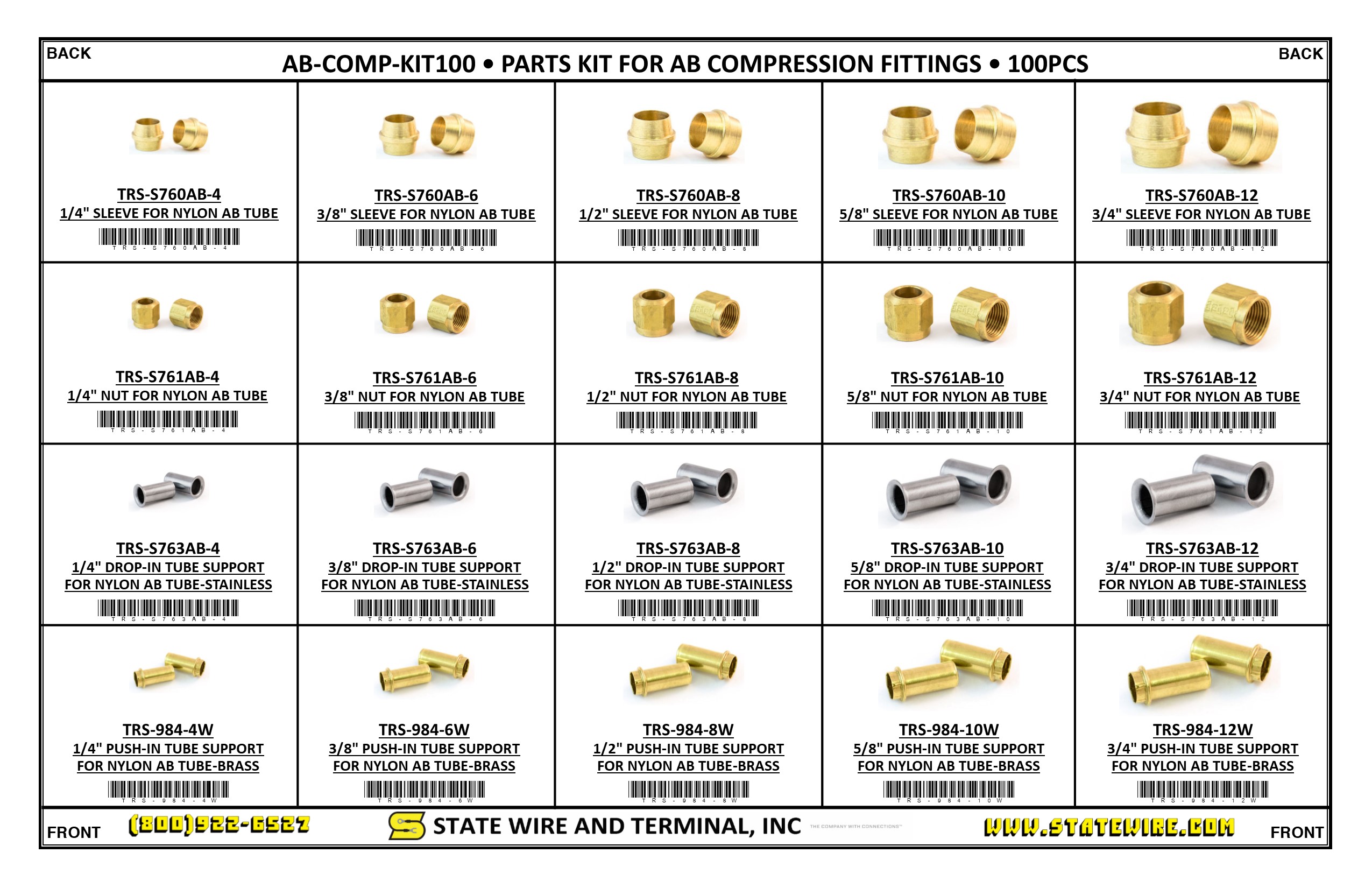 Parts Kit for AB Compression Fittings