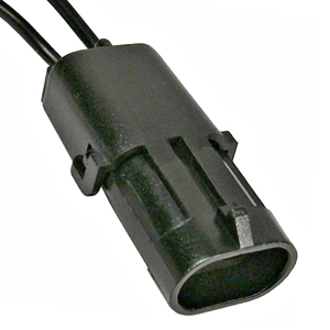 2-Cavity Weatherpack Shroud Pigtail w/ Male Terms