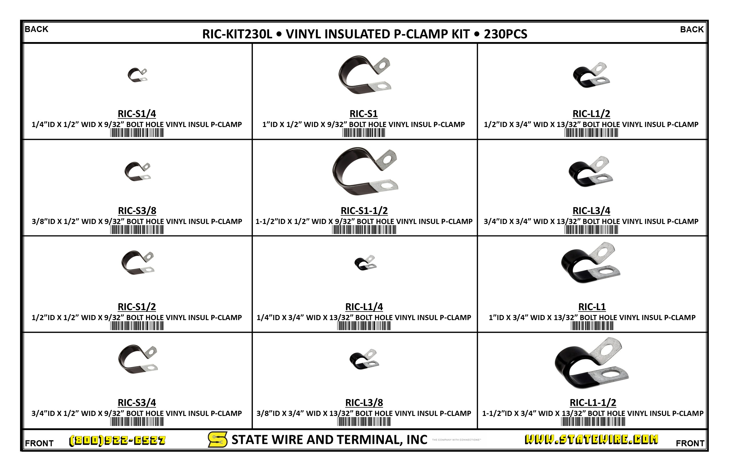 Insulated Metal Clamps Kit - 230 Pieces