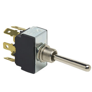 Heavy Duty Momentary Toggle Switch – DPDT, (On)-Off-(On), 6 Blades (Long Handle)