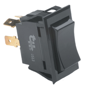 Weather-Resistant Momentary Rocker Switch – DPDT, (On)-Off-(On), 4 Blades