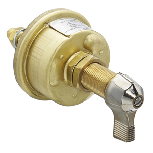 Marine Master Disconnect Switch with Lever – SPST, 2 Silver-Brass Studs
