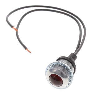 Single-Contact Insulated Pilot Light w/ Silver Bezel and Red Lens
