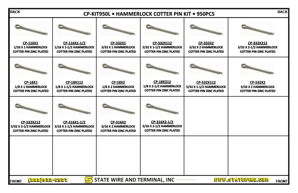 Plated Cotter Pin Kit