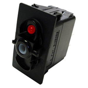 Illuminated Rocker Switch Body with Red LED – SPST, On-Off, 3 Blades