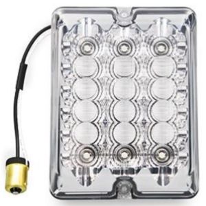 Stud-Mount LED Rectangular Backup Tail Light w/ Bulb Socket Plug (Wht)
