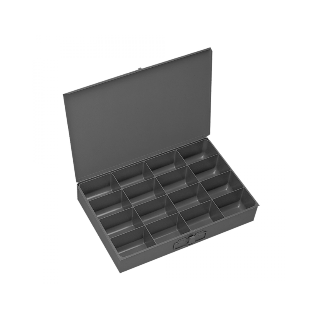 Small Steel Compartment Box, 16-Opening Gray 209-95