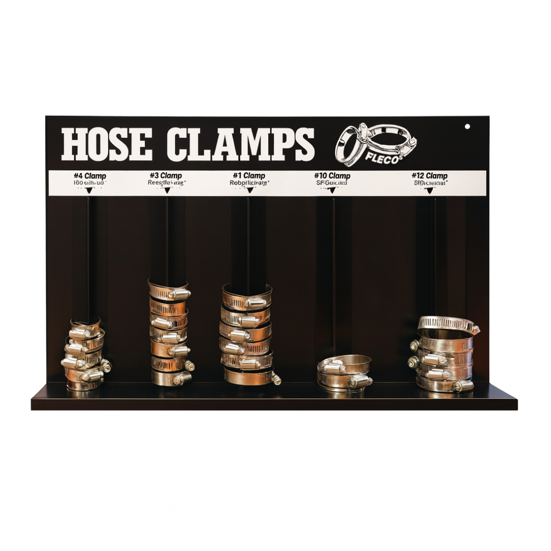 Large Steel Hose Clamp Rack for Heavy Loops Display