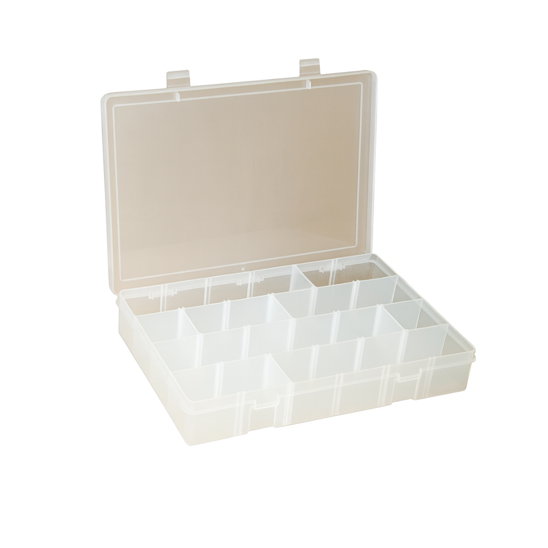 Large Adjustable Clear Plastic Compartment Box