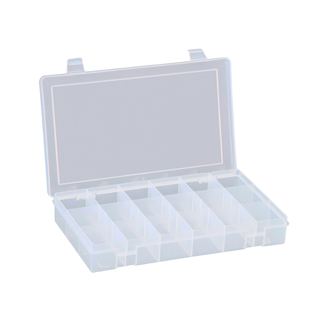 Small 18-Compartment Plastic Storage Box