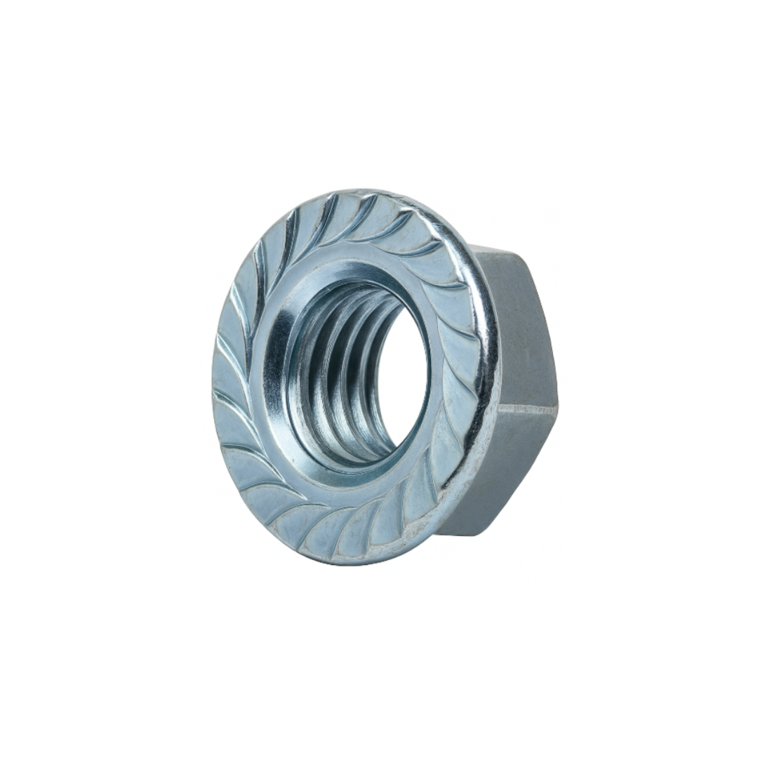 3/8-16 Serrated Stainless Steel Flange Nut – Locking Hex Nut, Corrosion-Resistant