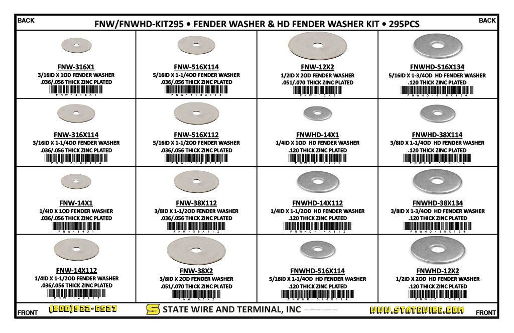 Fender Washer and HD Fender Washer 295 Piece Kit