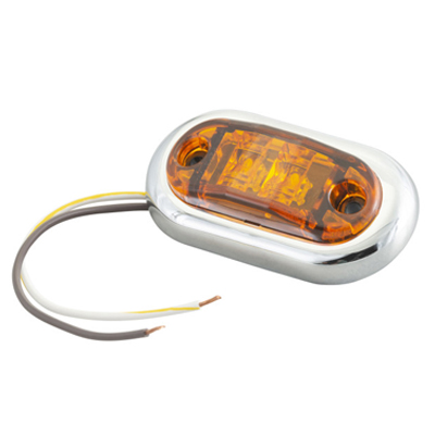 2-1/2" Oval LED Clearance Marker Light with Chrome Bezel