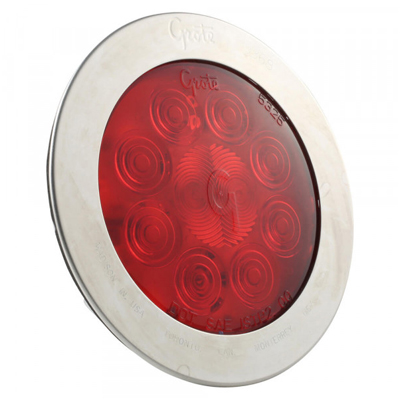 SuperNova® 4" 10-Diode Pattern LED Stop Tail Turn Light - Hard Shell Connector - Stainless Steel Snap-In Flange