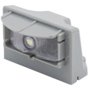 MicroNova® Snap-Fit 3-1/2" Rectangular Multi-Volt LED License Light w/ Gray Housing - 0.180 Male Bullet, 9-32V (Wht)