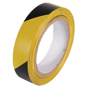 Vinyl Floor Marking Tape 1" x 54' (Black and Yellow)