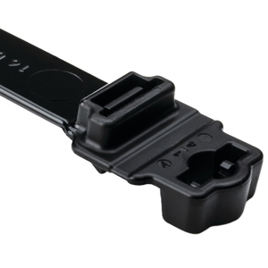 Heavy Duty Wide Strap Nylon Cable Tie 15.7" with 0.25" Stud Mount – 120 lb Tensile Strength (Black)