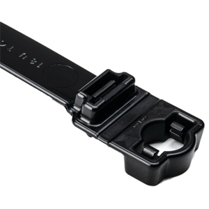 Heavy Duty Wide Strap Nylon Cable Tie 15.7" with 0.38" Stud Mount – 120 lb Tensile Strength (Black)