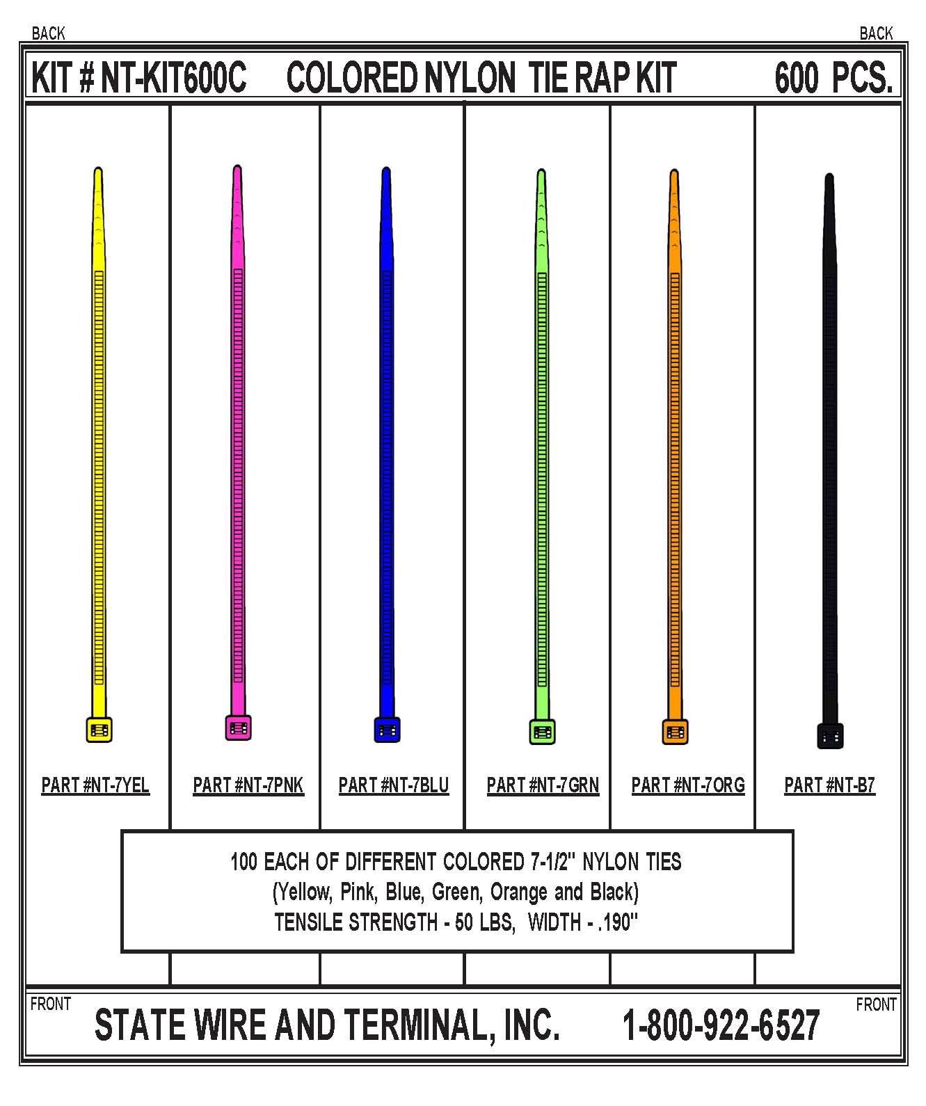 Colored Nylon Tie-Rap Assortment