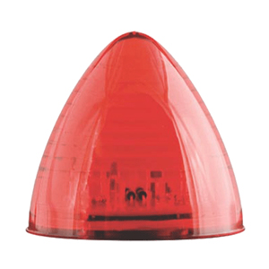 Grommet-Mount 2-1/2" LED Sealed Beehive Mrkr/Clrnc Light - 8 Diodes, PL-10, 12V (Red)