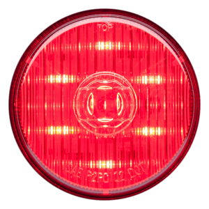 Grommet-Mount 2-1/2" Round LED Mrkr/Clrnc Light - 7 Diodes, Weathertight, 2-Pin, 12V (Red)