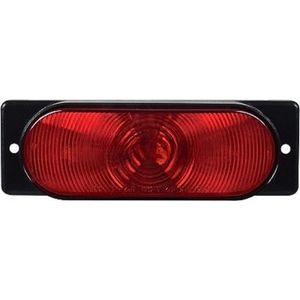 Grommet-Mount 6-1/2" Oval Incandescent S/T/T Light (OP-ST70RBTK) Sealed to Bracket - PL-3, 12V (Red)