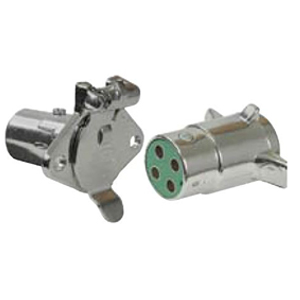 4-Way Metal Connector Chrome Diecast Socket and Plug