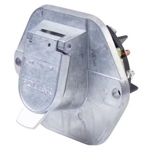 7-Way Zinc Diecast Trailer Connector Socket w/ Split Pins and 30A Circuit Breaker