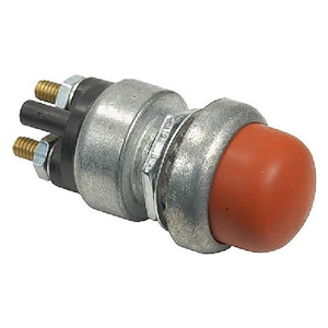 Momentary Push-Button Switch – SPST, Off-(On), 2 Screws, Rubber Boot Assembly (Red)