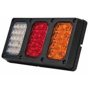 Peterson® Rectangular LED 3-Light Rear Assembly Module (Clr/Red/Amb)