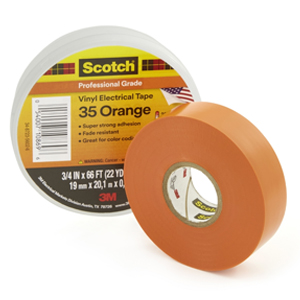 Scotch® Vinyl Electrical Tape 3/4" x 66' (Orange)