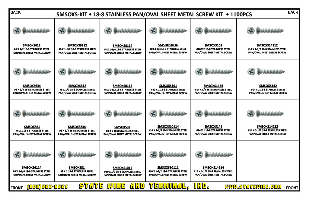 Oval Head Phillips Drive Screw Assortment