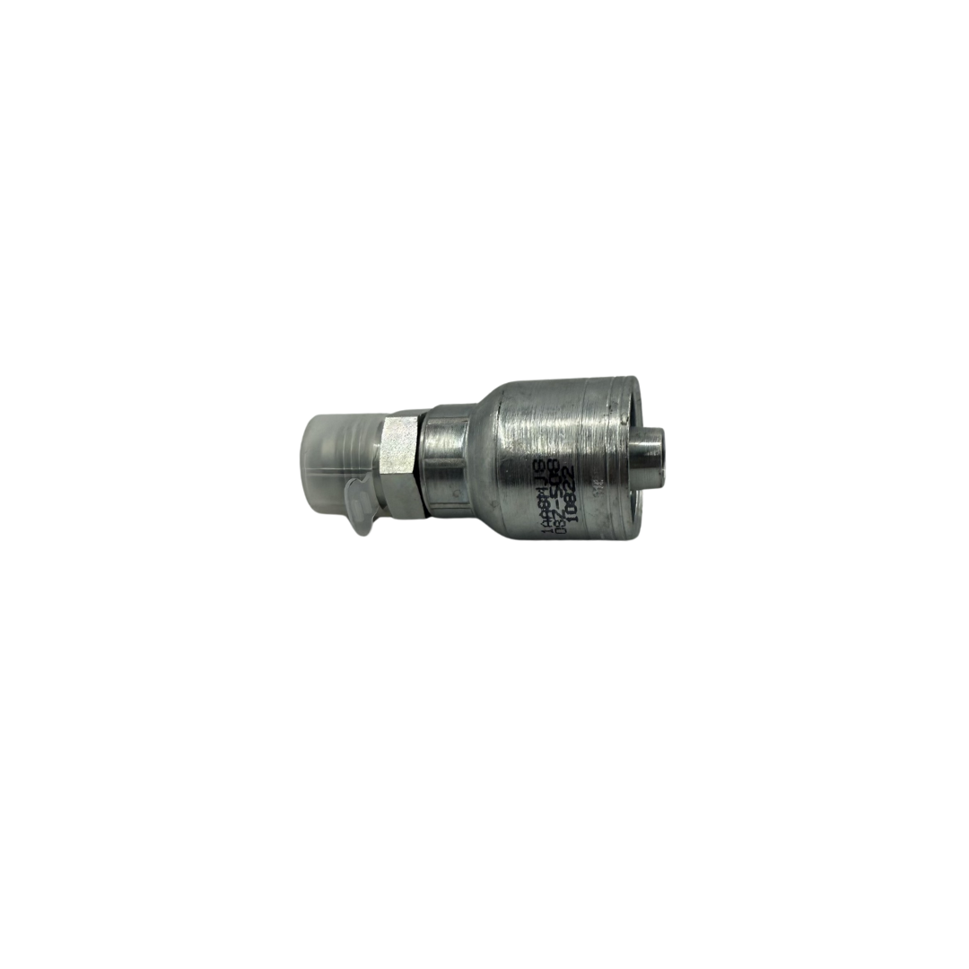 Crimp JIC 37° Rigid Male Hydraulic Hose Fitting – 1/2" Hose x 3/4"-16 UNF, Zinc-Plated Steel