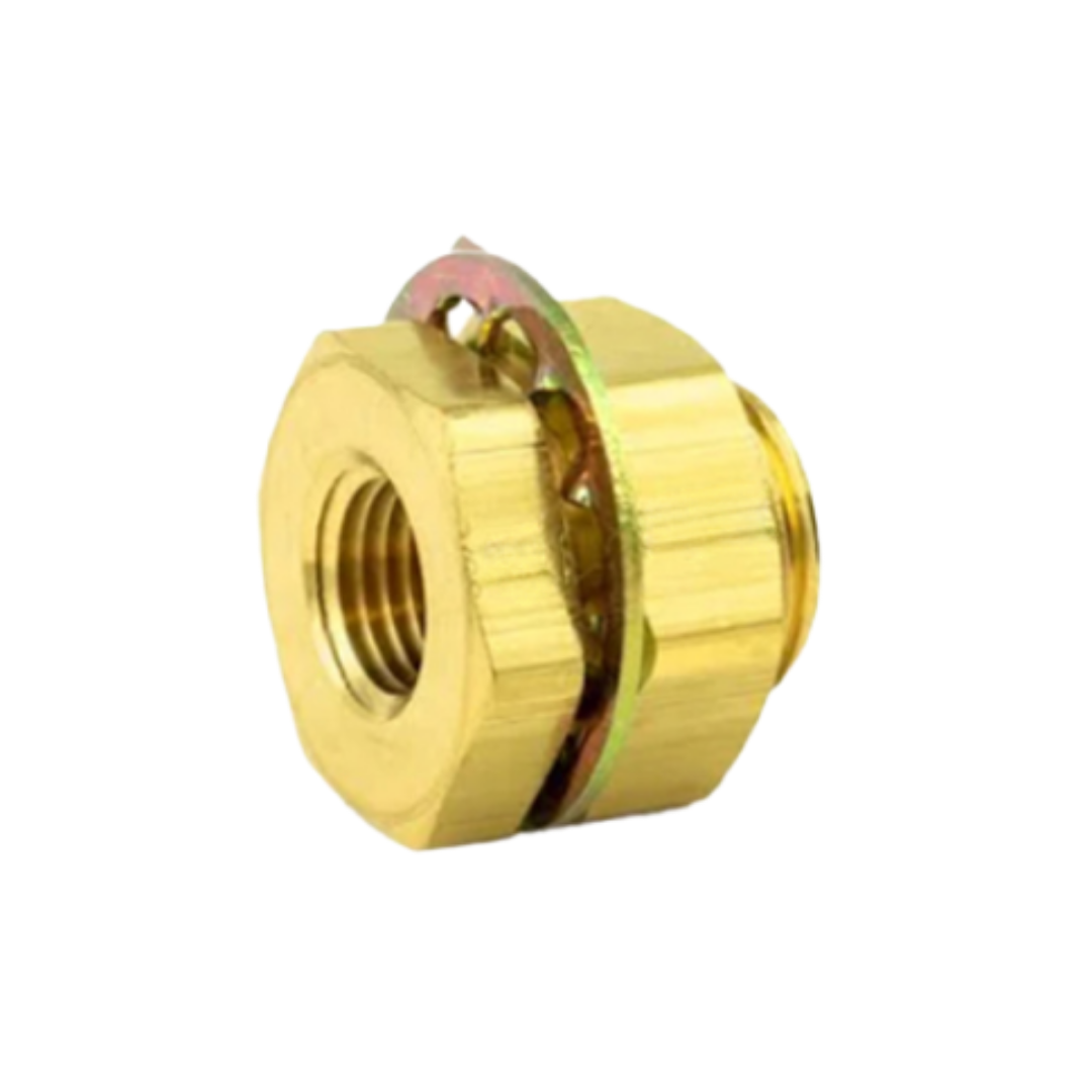 1/4" Brass Bulkhead Fitting – 1/4-18 NPTF x 15/16" Long with Nut