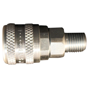 A-Style ARO Interchange Coupler 1/4" Body, 1/4" NPT Male, Push-Type, Steel, 34 SCFM, 300 PSI
