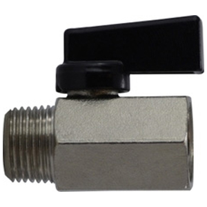 1/4" Mini Ball Valve – Male x Female, Chrome-Plated Brass, 450 PSI, Flag Handle