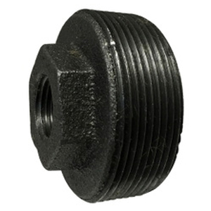 2" x 1" Black Pipe Hex Bushing – Malleable Iron, NPT