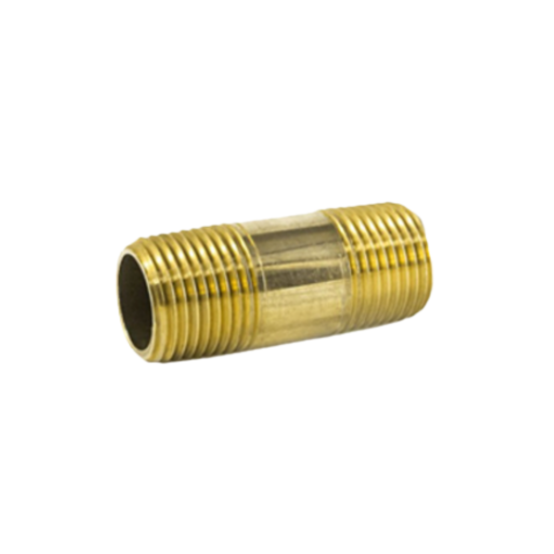 1/8" x 2" Brass Pipe Long Nipple – Yellow Brass