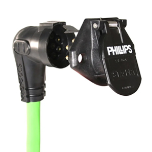 7-Way ABS Trailer Connector Socket w/ 48" Green QCS Blunt Cable