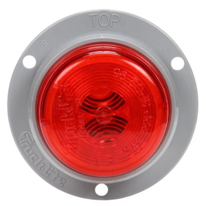 Flange-Mount 3" Round Incandescent Mrkr/Clrnc Light w/ Gray Mount - PL-10, 12V (Red)