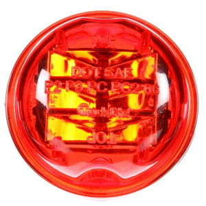 Grommet-Mount 2-1/4" Round PC-Rated High-Profile LED Mrkr/Clrnc Light - 8 Diodes, Fit N' Forget M/C, 12V (Red)