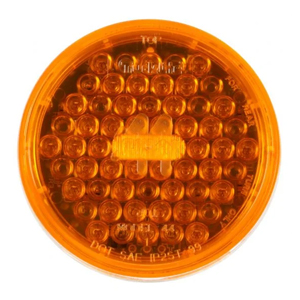 Super 44® Grommet-Mount 4-1/4" Round LED Rear Turn Signal Light - 42 Diodes, Fit N' Forget S.S., 12V (Amb)